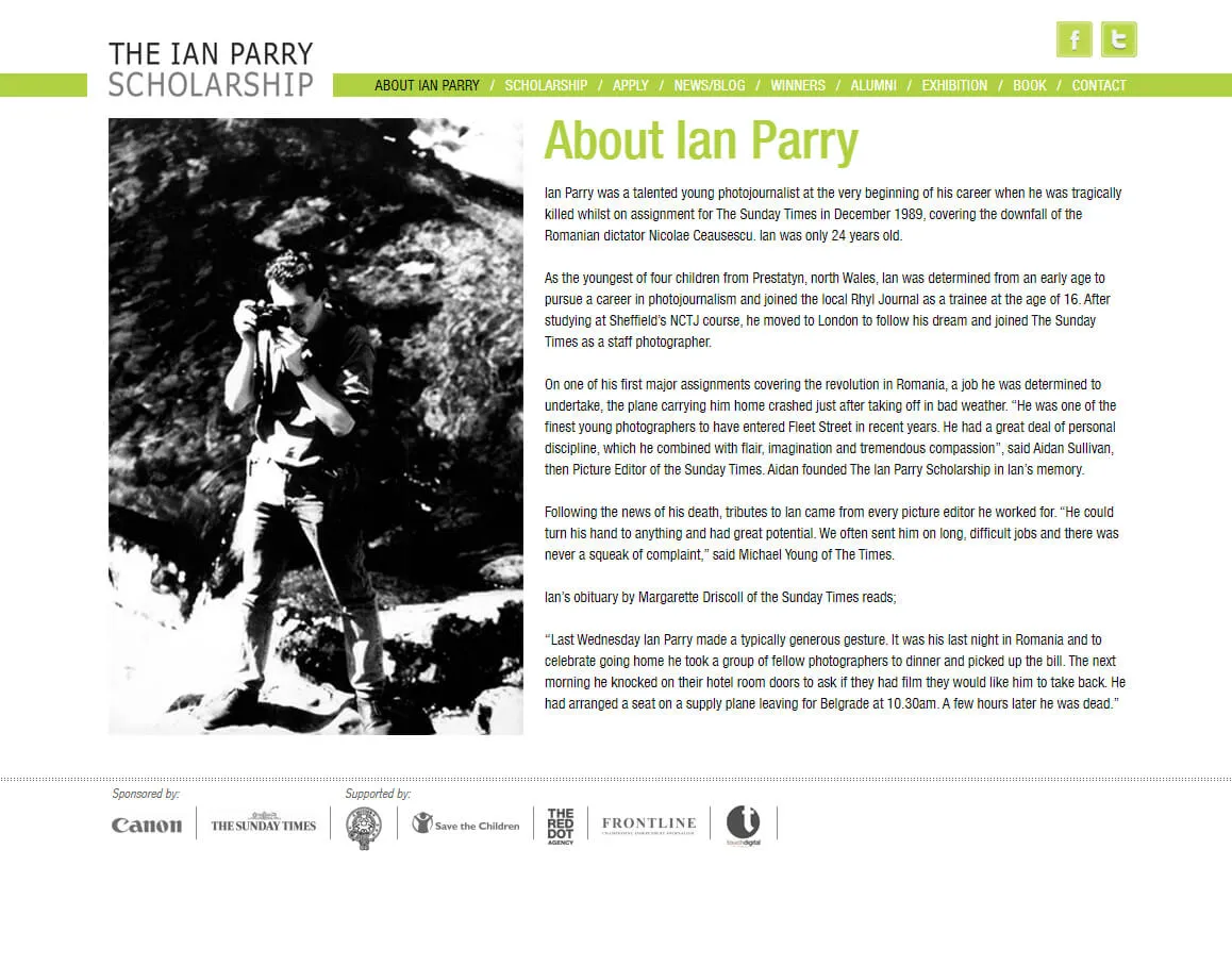 Ian Parry Scholarschip